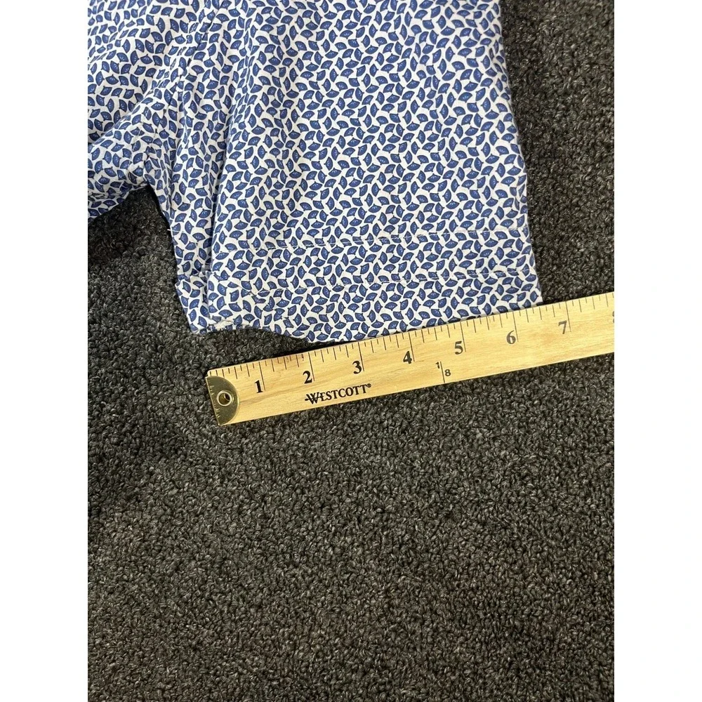 Robert Graham Mens XL Classic Fit Blue White Geometric Short Sleeve Button Shirt